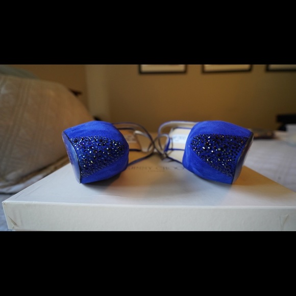 New Jimmy Choo Tame Cobalt Crystal Pump size 37.5